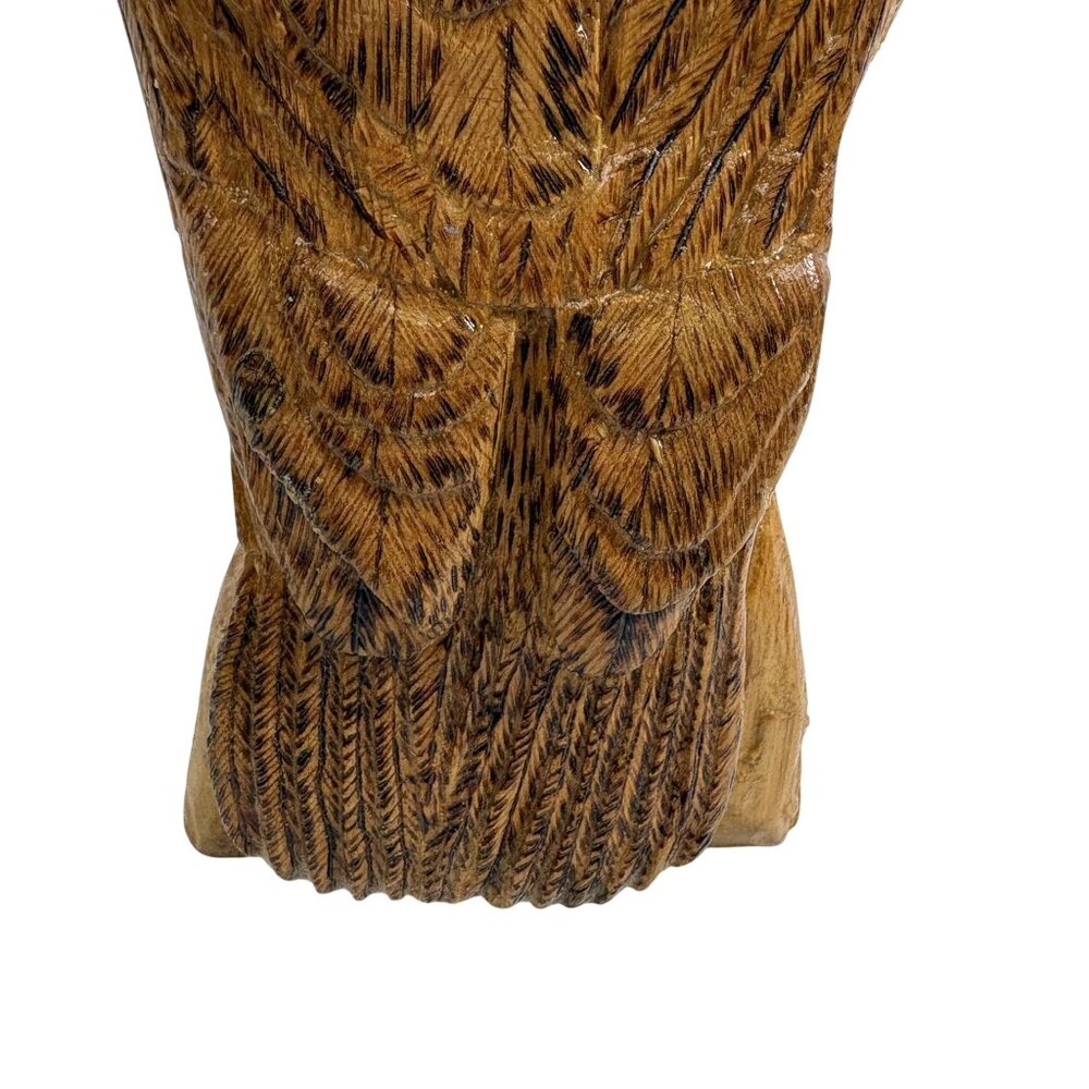 Hand Carved Wooden Hawk Falcon Sculpture Signed Mel Watson Raptor Bird Statue 16 - Picture 13 of 16